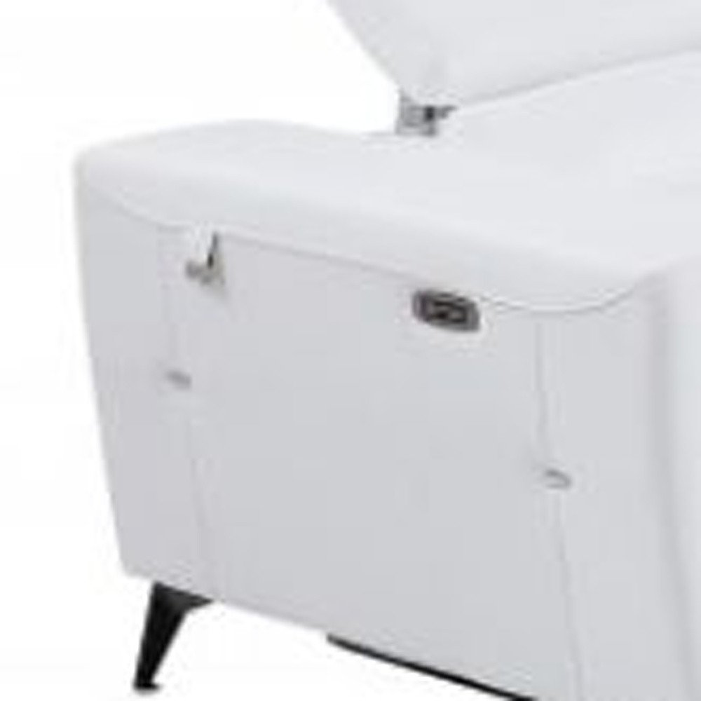 Three Piece White Italian Leather Six Person Seating Set