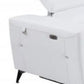 Three Piece White Italian Leather Six Person Seating Set