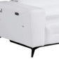 Two Piece White Italian Leather Five Person Seating Set
