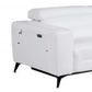 Two Piece White Italian Leather Five Person Seating Set