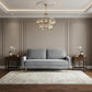 72" Gray Velvet Sofa With Brass Legs