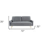 72" Gray Velvet Sofa With Brass Legs