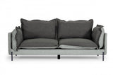 87" Dark Gray Polyester Blend Sofa With Silver Legs
