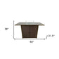 50000 BTU 60" Brown And Clear Glass And Steel Propane Rectangular Fire Pit Table With Cover