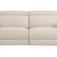 83" Beige Italian Leather USB Reclining Sofa With Silver Legs