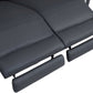 83" Dark Gray Italian Leather USB Reclining Sofa With Silver Legs
