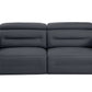 83" Gray Italian Leather USB Reclining Sofa With Black Legs