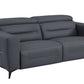 83" Gray Italian Leather USB Reclining Sofa With Black Legs