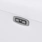 83" White Italian Leather USB Reclining Sofa With Black Legs