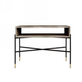 45" Gray and Black Concrete and Iron Console Table