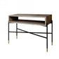 45" Gray and Black Concrete Console Table With Shelves