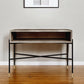 45" Gray and Black Concrete Console Table With Shelves