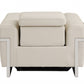 41" Beige Italian Leather Power Recliner Chair