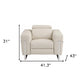 41" Beige Italian Leather Power Recliner Chair
