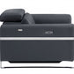 41" Dark Gray Italian Leather Power Recliner Chair