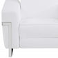 41" White Italian Leather Power Recliner Chair