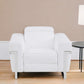 41" White Italian Leather Power Recliner Chair