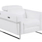 41" White Italian Leather Power Recliner Chair