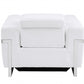 41" White Italian Leather Power Recliner Chair