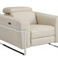 41" Beige Italian Leather Power Recliner Chair