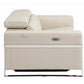 41" Beige Italian Leather Power Recliner Chair