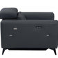 41" Dark Gray Italian Leather Power Recliner Chair