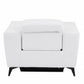 41" White Italian Leather Power Recliner Chair