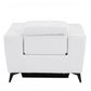 41" White Italian Leather Power Recliner Chair