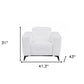 41" White Italian Leather Power Recliner Chair