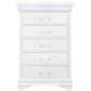 16" Blue Solid Wood Five Drawer Chest With LED Lighting