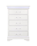16" Blue Solid Wood Five Drawer Chest With LED Lighting