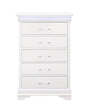 59" White Solid Wood Six Drawer Double Dresser with LED