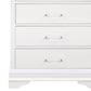 59" White Solid Wood Six Drawer Double Dresser with LED