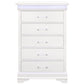 16" Blue Solid Wood Five Drawer Chest With LED Lighting