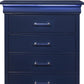 16" Blue Solid Wood Five Drawer Chest With LED Lighting