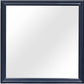 38" Blue Square Wood Framed Accent Mirror