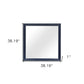 38" Blue Square Wood Framed Accent Mirror