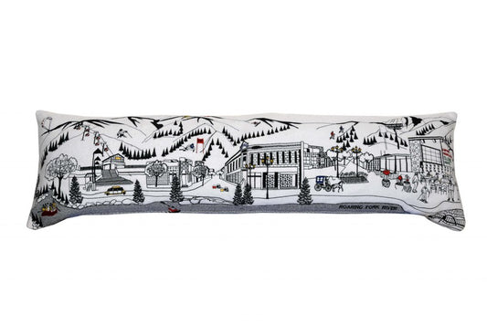 14" X 45" Cream Aspen Daylight Skyline Lumbar Decorative Pillow