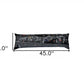 14" X 45" Dark Gray And White Bend Nighttime Skyline Lumbar Decorative Pillow