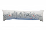 14" X 45" Cream Boston Daylight Skyline Lumbar Decorative Pillow