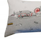 14" X 45" Cream Lumbar Chicago Daylight Skyline Lumbar Decorative Pillow