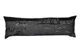 14" X 45" Dark Gray And White Hawaii Nighttime Skyline Lumbar Decorative Pillow