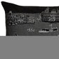 14" X 45" Dark Gray And White Hawaii Nighttime Skyline Lumbar Decorative Pillow