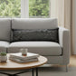 14" X 45" Dark Gray And White Hawaii Nighttime Skyline Lumbar Decorative Pillow
