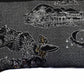 14" X 45" Dark Gray And White Hawaii Nighttime Skyline Lumbar Decorative Pillow