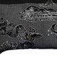14" X 45" Dark Gray And White Hawaii Nighttime Skyline Lumbar Decorative Pillow