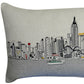 14" X 45" Cream Hong Kong Daylight Skyline Lumbar Decorative Pillow