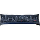 14" X 45" Dark Gray And White London Nighttime Skyline Lumbar Decorative Pillow