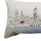 14" X 45" Cream London Daylight Skyline Lumbar Decorative Pillow