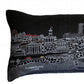 14" X 46" Dark Gray And White Nashville Nighttime Skyline Lumbar Decorative Pillow